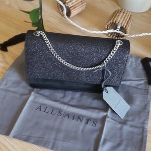 All Saints Sid multi crossbody shiny black…